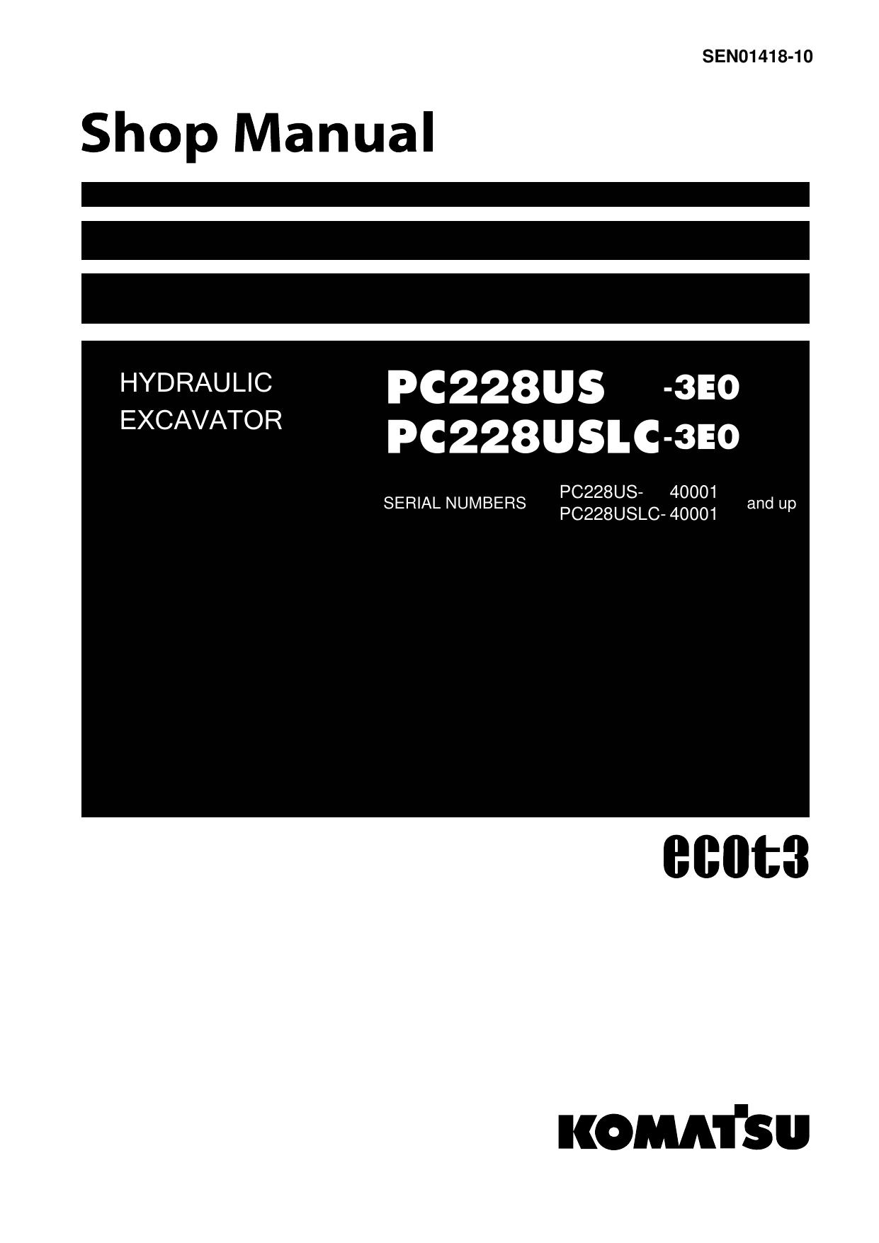 PC228USLC-3E0 PC228US-3E0 Shop Manual